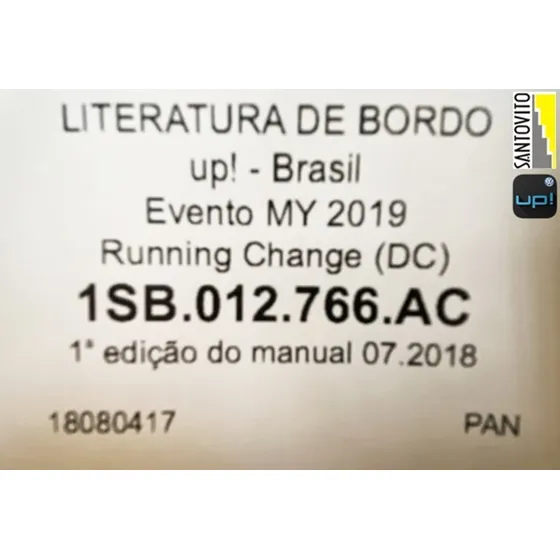 Manual Do Proprietário Do Vw Up Tsi, Cross, 2018 2020 Novo