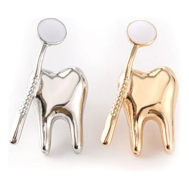 Broche Pin C/forma Muela Odontologo Espejo Bucal Doctor