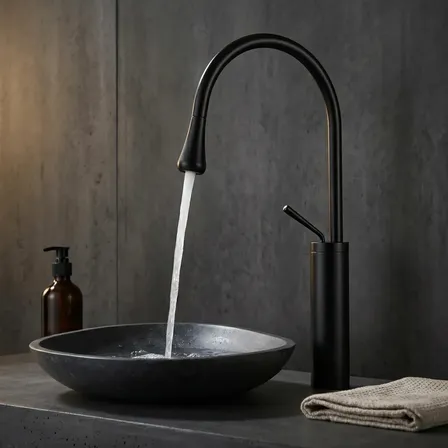 Torneira Para Banheiro Lavabo Pia Monocomando Misturador Bica Alta De Mesa Luxo Preto