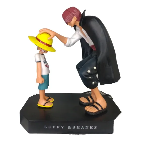 Figura Luffy With Shanks Coleccionable One Piece 18 Cms