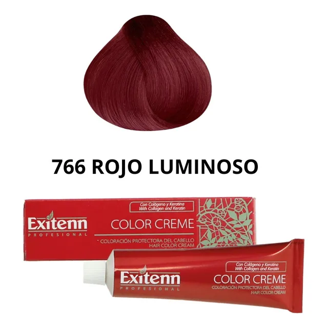 Tinte Exitenn 766 Rojo Luminoso + Agua Oxigenda 60ml