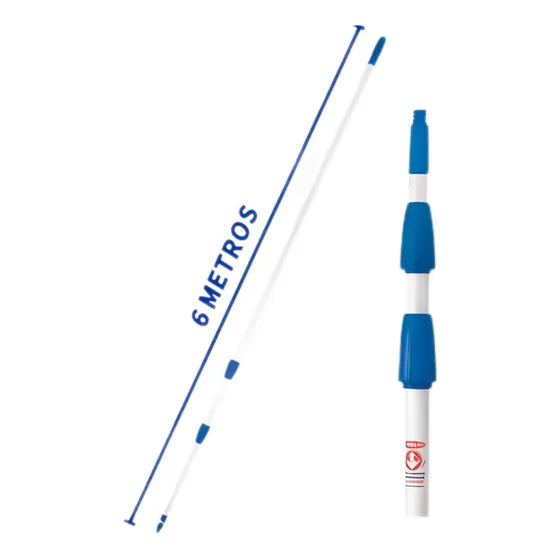 Cabo Extensor 6 Metros De Limpeza Com Rodo Mágico 25cm 