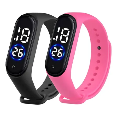 Kit 2 Relógio Digital Led Sport Homem Mulher Prova D' Água