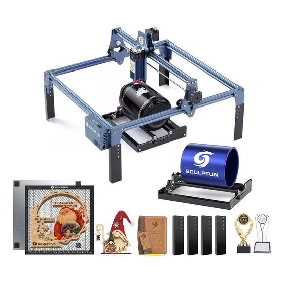 Juego De Grabado Láser Sculpfun S9 5w + Rodillo + Panel 3pzs