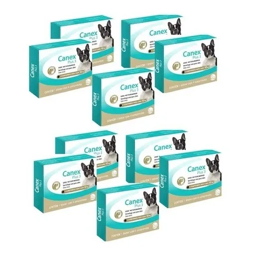 Vermífugo Canex Plus 3 Ceva 4 Comprimidos Kit Com 10und