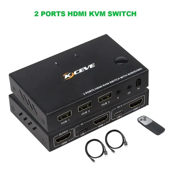 Kvm Aimos Usb Hdmi 2 Puertos Monitor Teclado