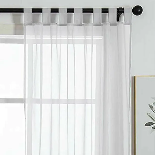 Cortina Mashala Voile Presillas 125x200 Cm Liso Pack X 2