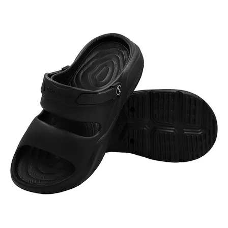 Sandalia Chinelo Eva Unissex Leve Confortavel Com Alca Preto 43-44 Br