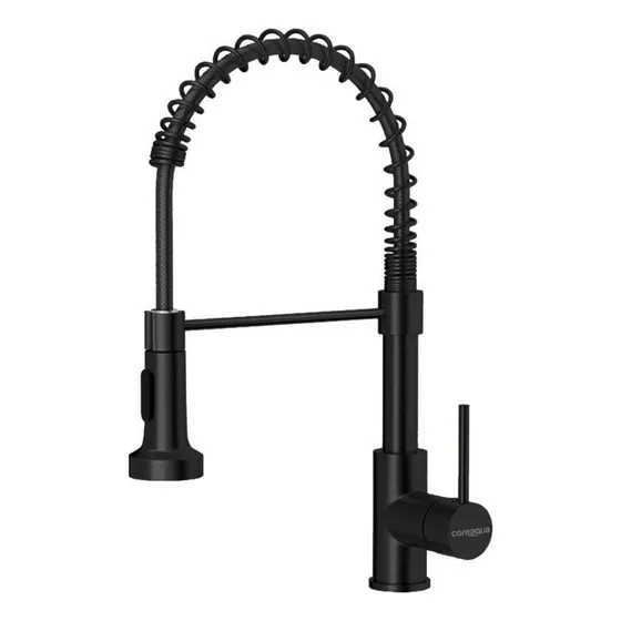 Llave Monomando Lavaplatos Griferia Flexible Color Negro
