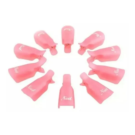 Set 10 Pinzas Para Retirar Sistemas, Esmalte Permanente Uñas