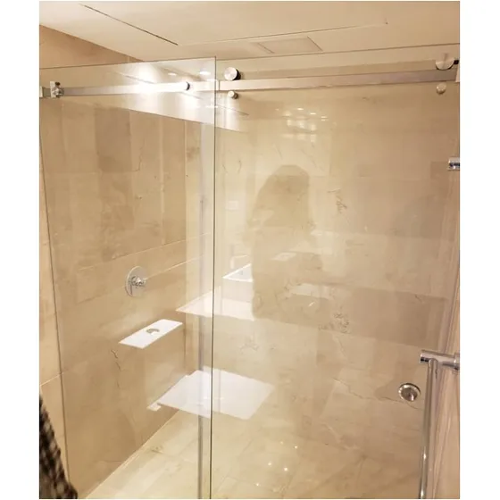 Puerta De Baño Corrediza Con Riel De Acero Inoxidable