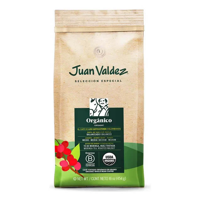 Café Organico Juan Valdez Grano 454 Gr