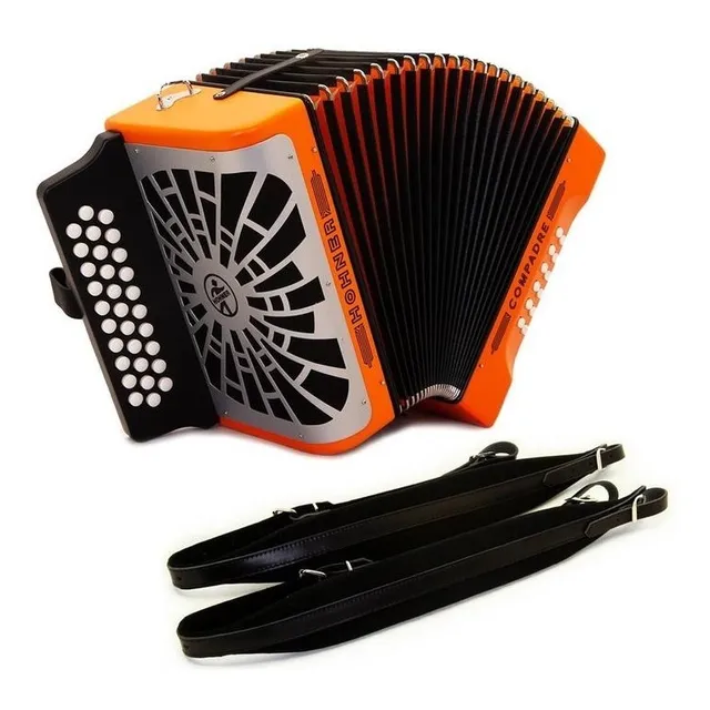 Acordeón Hohner Compadre Diatónico Fa Naranja A48451 Funda