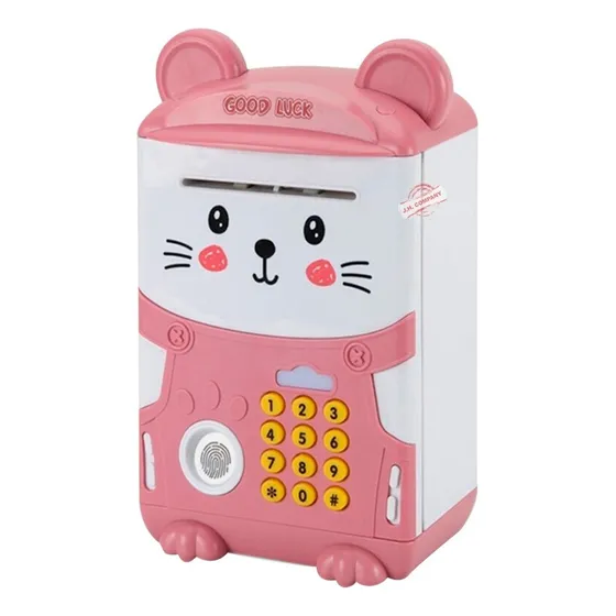 Alcancia Electronica Cajero Kawaii Juguete Luces Sonido Color Rosa Atm Bank 6708