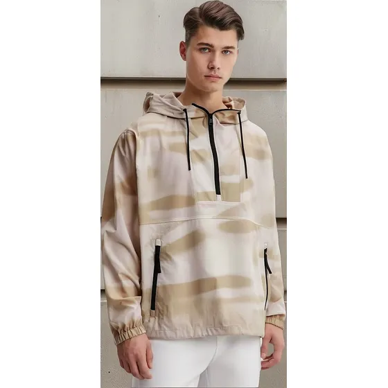 Chamarra Rompevientos Calvin Klein Beige Hombre K10k109421