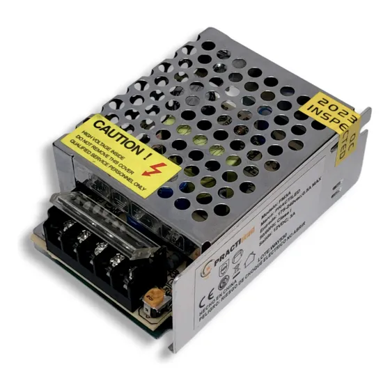 Fuente Metálica De Alimentación 12v 3a Practiled Luces Tiras Led