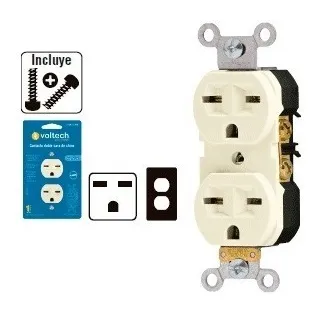Toma Doble Cara De Chino Empotrar A/vol Voltech Codo-chs