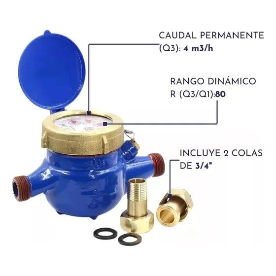 Remarcador De Agua Medidor De Agua Marcador Con Conexión 3/4 Pulgadas Herramienta De Medición De Agua Medidor De Agua Marcador Remarcador De Agua Caudalímetro Medidor Presión De Agua