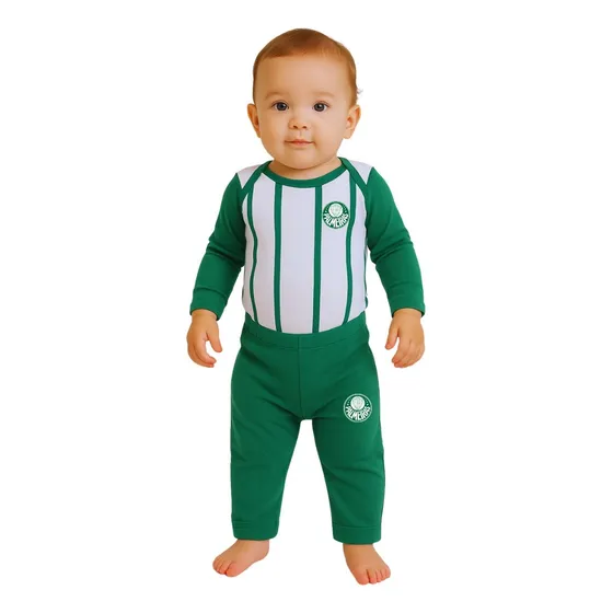 Conjunto Bebê Palmeiras Body E Calça Oficial