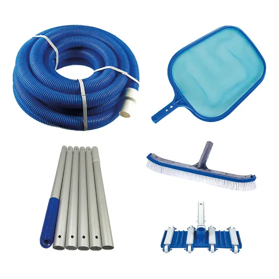 Kit Limpieza piscina Homely Pértiga 2.4m Manguera Accesorios azul