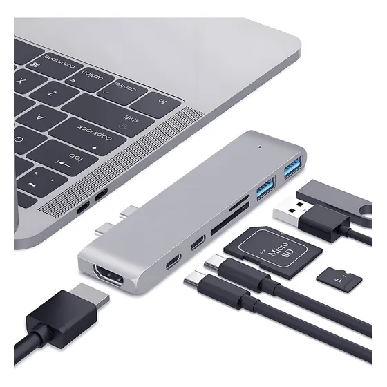 Hub Adaptador 7 Em 1 Usb-c 3.1 Hdmi 4k Thunderbolt Macbook