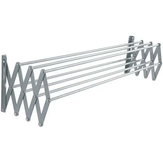 Varal Sanfonado Parede Retratil Compacto 120 Cm Aluminio 