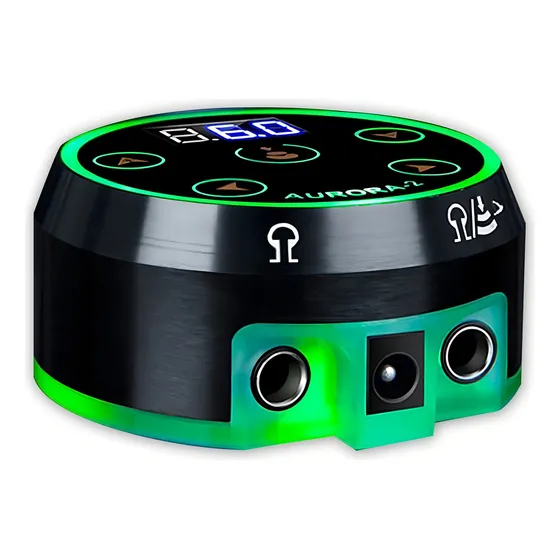 Fuente Pedal automático Aurora 2 para tatuajes color negro