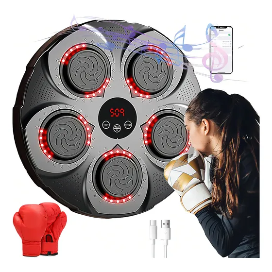 Hitone Máquina de Boxeo Musical Portátil color negro