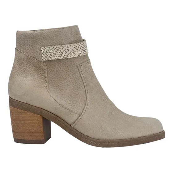 Botas De Mujer Botinetas Antonella 569 Cuero Ecru Vison