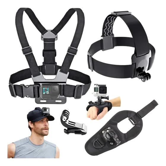 Kit Acessórios Gopro Suporte Peito Cabeça Pulso Strep