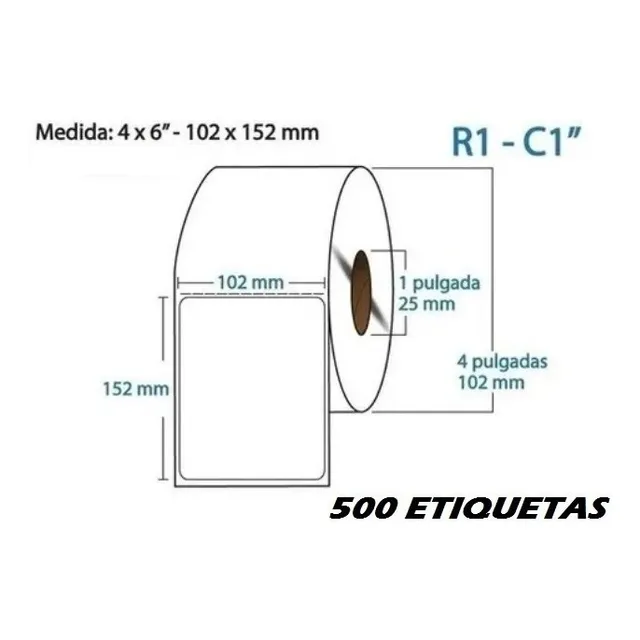 Etiqueta Transfer 4x6 Zebra 10018340 (caja C/8 Rollos 500pz)