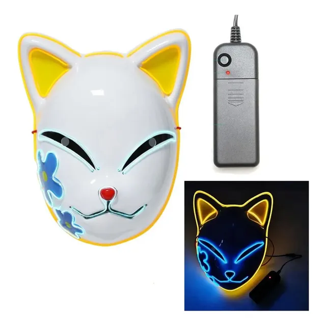Mascara Led Gato Cosplay Amarillo Gato