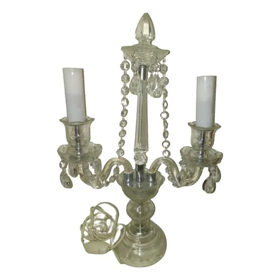 Candelabros Antiguo Cristal- Veladoras- Vintage - Decoracion