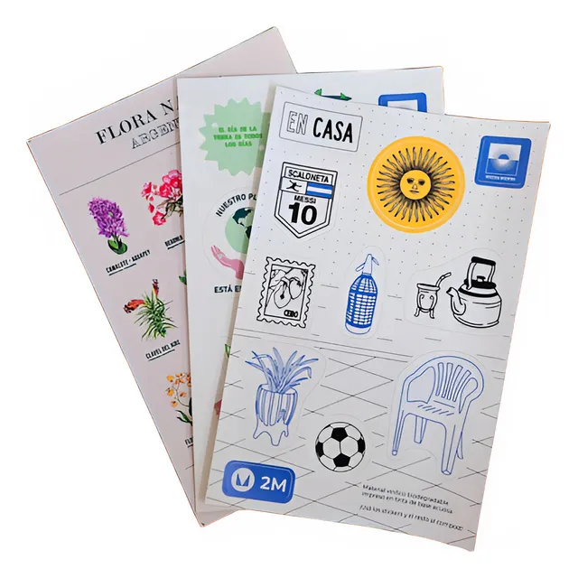 Plancha De Eco Stickers Biovinilo Compostable Varios Diseños
