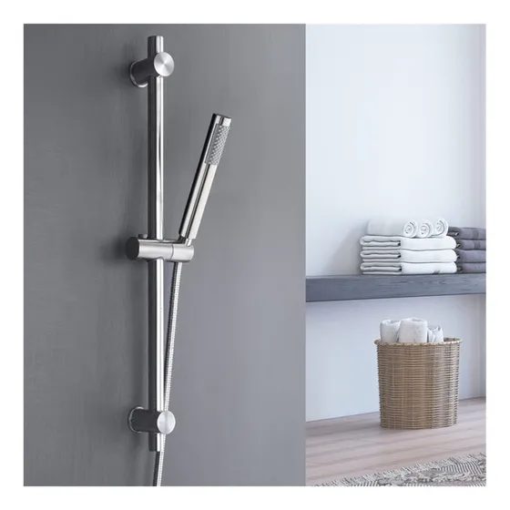 Columna Ducha Acero Inoxidable Cepillado Tococo Barra Pared