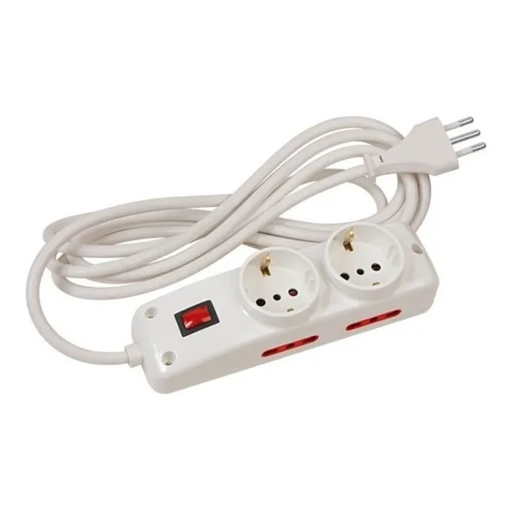 Alargue zapatilla de 6 tomas Conatel 716397color blanco largo del cable de 3m 10A 220V