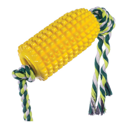 Brinquedo Cachorro Madog Milho Mordedor Borracha Com Corda Brinquedo Cachorro Madog Milho Mordedor Borracha Com Corda