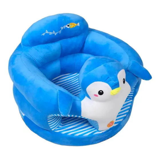 Cojín Asiento Apoyo Sofá Para Sentar Bebé Diseño Animado Azul