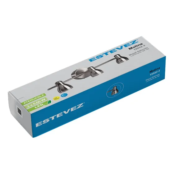 Lámpara sobreponer led tridireccional de techo Estevez 19552-3 luz color blanco cálido