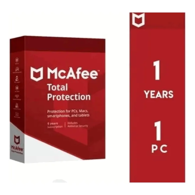 Antivirus Mcafee Total Protection 1 Dispositivo 1 Año