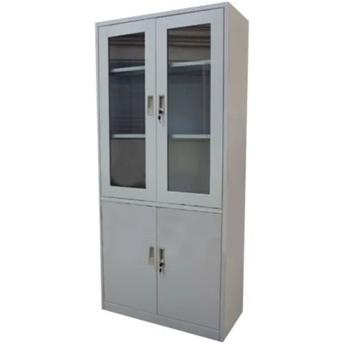 Armario Metálico De 4 Puertas Con Vitrina De Vidrio
