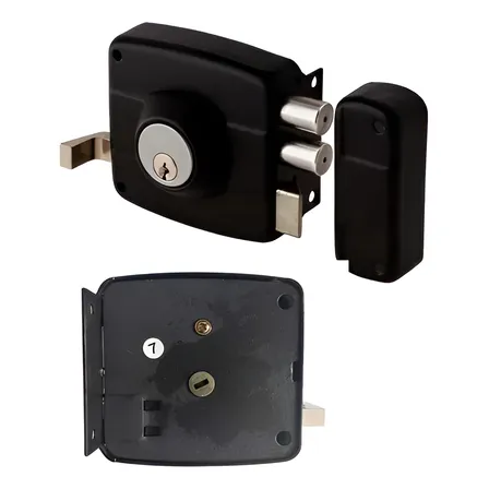 Chapa Cerradura Sobreponer Doble Cerrojo Porton Sin Cilindro