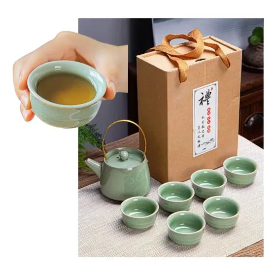 Juego De Te Porcelana China Vajilla Set Completo Tetera Taza
