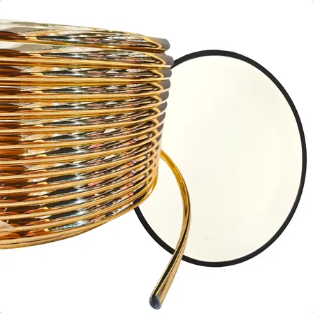 Moldura Flexivel Adesiva Dourada Espelho Oval E Organico 5m Dourado
