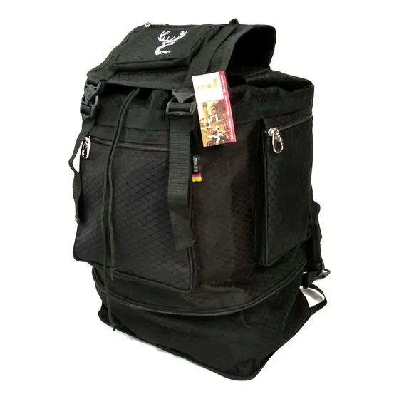 Bolso Mochila Morral Viajero Reno Expandible, Color Negro