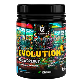 Pré-treino Evolution Pré Workout 300g Sabor Blueberry Soldiers Nutrition Pré-treino Evolution Pré Workout 300g Sabor Blueberry Soldiers Nutrition