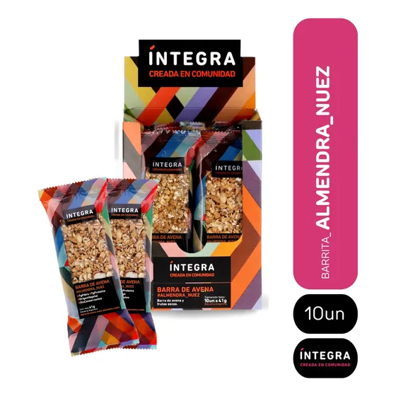 Barra Cereal Almendra Y Nuez Integra X 10 Unidades