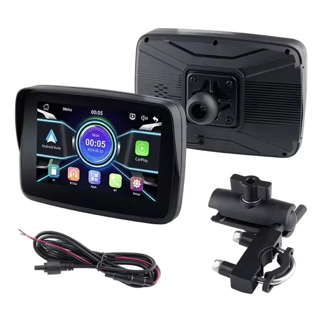 Pantalla Para Motos Con Conectividad Carplay/android Auto Negro