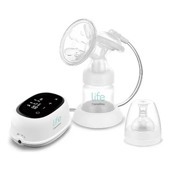 Extractor de leche eléctrico Carestino Life Eléctrico Con Mamadera gris
