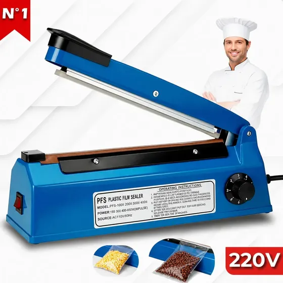 Seladora Térmica Manual 30cm Sacos Plásticos Embalagens Vedação Selagem PP PE Máquina Lacradora Impu